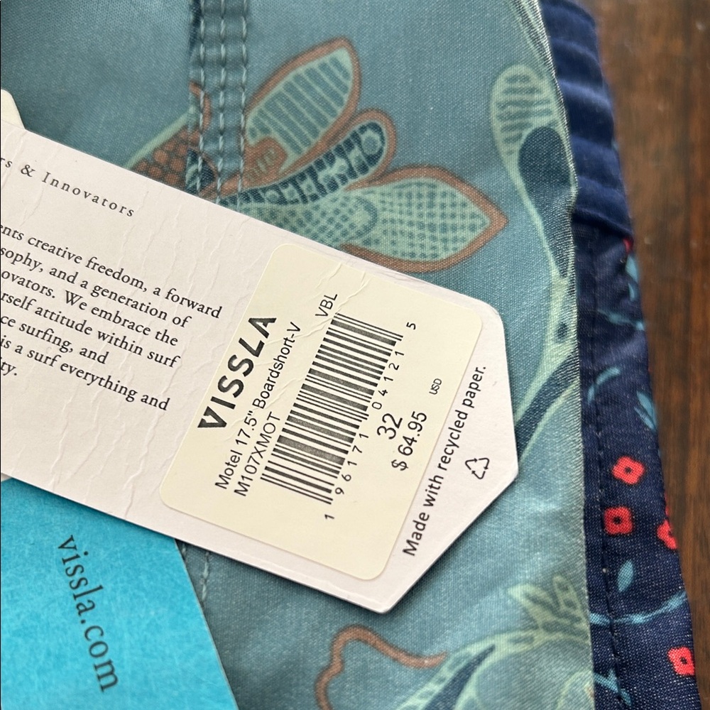 VISSLA Teal and Pink Patterned Board Shorts AND Volcom blue Board Shorts - Picture 9 of 9